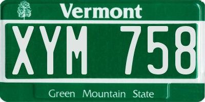 VT license plate XYM758