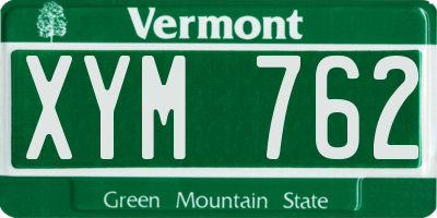 VT license plate XYM762