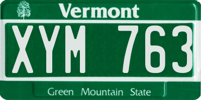VT license plate XYM763