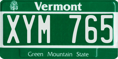 VT license plate XYM765