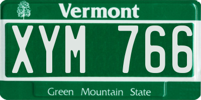VT license plate XYM766