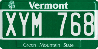 VT license plate XYM768