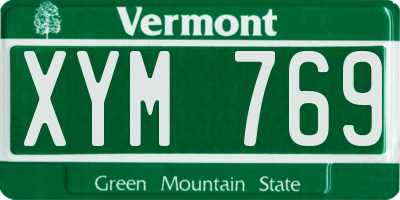 VT license plate XYM769