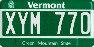VT license plate XYM770