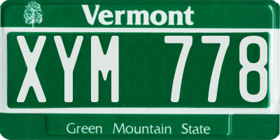 VT license plate XYM778