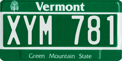 VT license plate XYM781