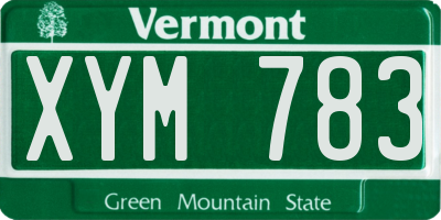 VT license plate XYM783