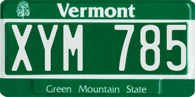 VT license plate XYM785