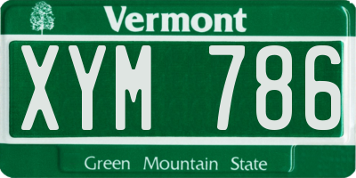 VT license plate XYM786