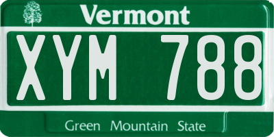 VT license plate XYM788
