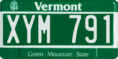 VT license plate XYM791