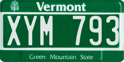 VT license plate XYM793