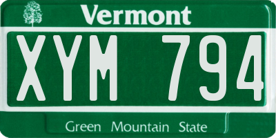 VT license plate XYM794