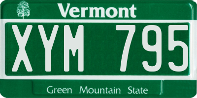 VT license plate XYM795