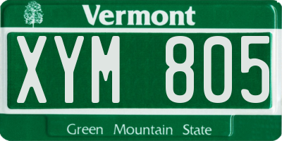 VT license plate XYM805