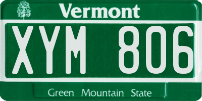 VT license plate XYM806