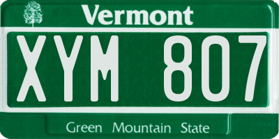 VT license plate XYM807