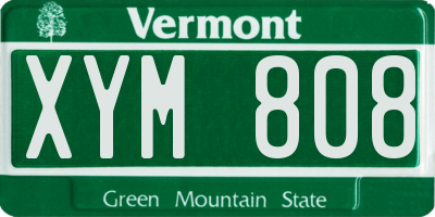 VT license plate XYM808