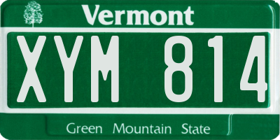 VT license plate XYM814