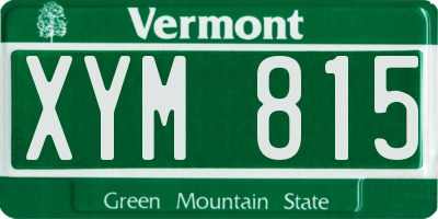 VT license plate XYM815