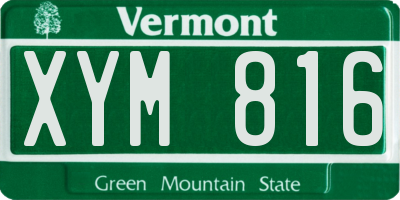 VT license plate XYM816