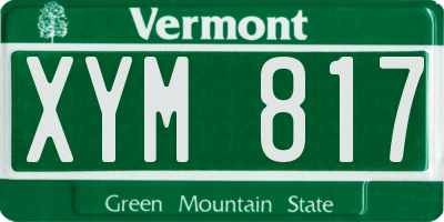 VT license plate XYM817