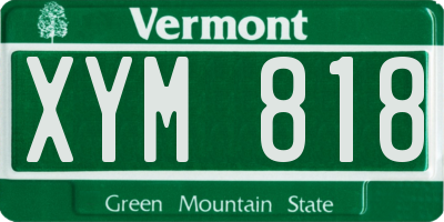 VT license plate XYM818