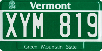 VT license plate XYM819