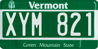 VT license plate XYM821
