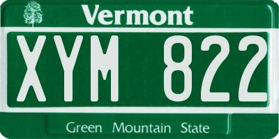 VT license plate XYM822