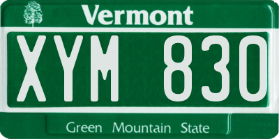 VT license plate XYM830