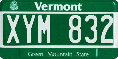 VT license plate XYM832