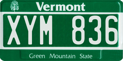 VT license plate XYM836
