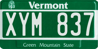 VT license plate XYM837