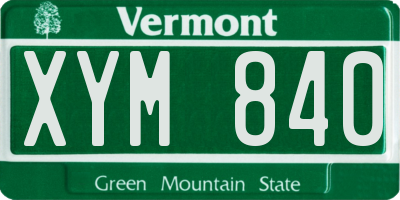 VT license plate XYM840