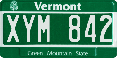 VT license plate XYM842
