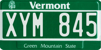 VT license plate XYM845