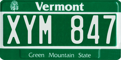 VT license plate XYM847