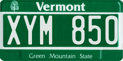 VT license plate XYM850