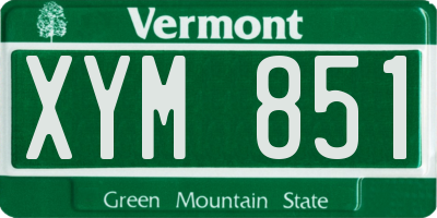 VT license plate XYM851