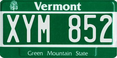 VT license plate XYM852