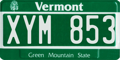 VT license plate XYM853