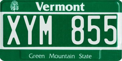 VT license plate XYM855