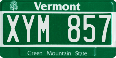 VT license plate XYM857