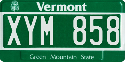 VT license plate XYM858
