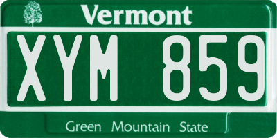 VT license plate XYM859