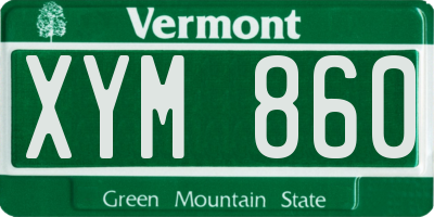 VT license plate XYM860