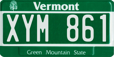 VT license plate XYM861