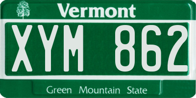 VT license plate XYM862
