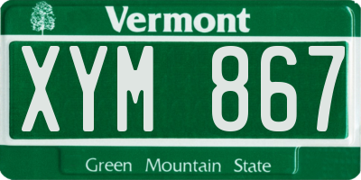 VT license plate XYM867